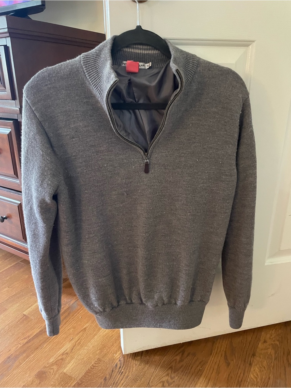 Peter Millar Charcoal Gray Knit QuarterZip